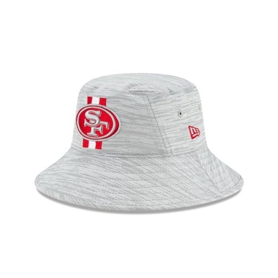 Red San Francisco 49ers Hat - New Era NFL Official NFL Training Stretch Bucket Hat USA9641207